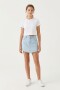 Short-pollera estilo denim CELESTE