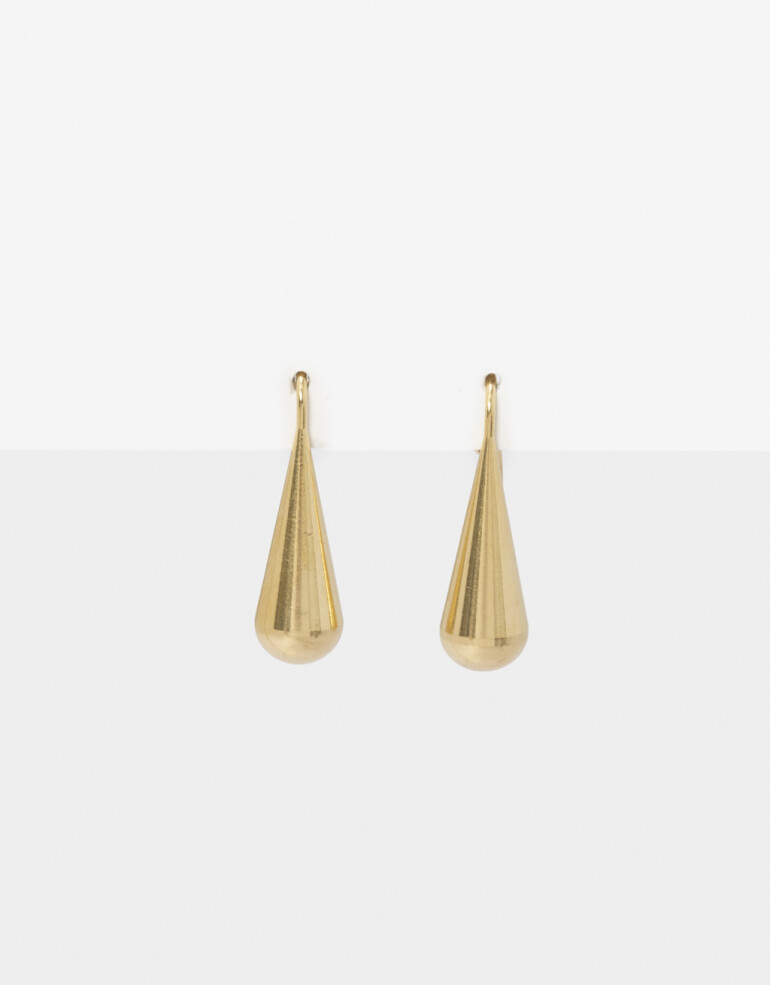 Aros Colgantes Cortos Metal Aros Cortos De Acero Dorado - Dorado