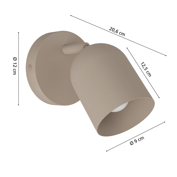 Aplique de pared orientable tipo spot en acero beige E14 EG6170
