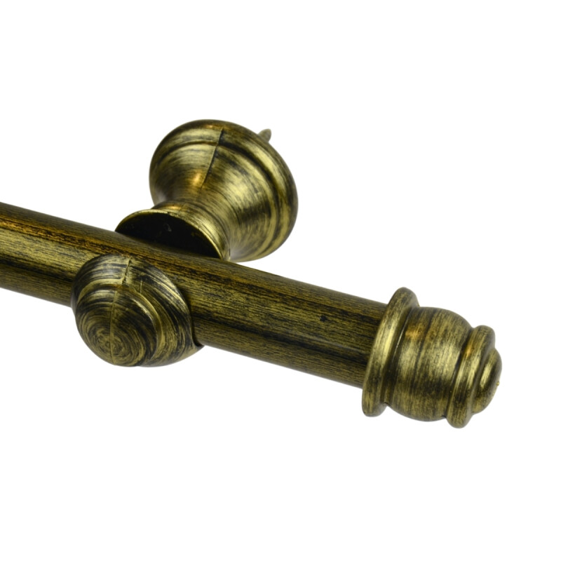 Barrote cortina metal EuroClassic 2,0m + 2 soportes ORO VIEJO