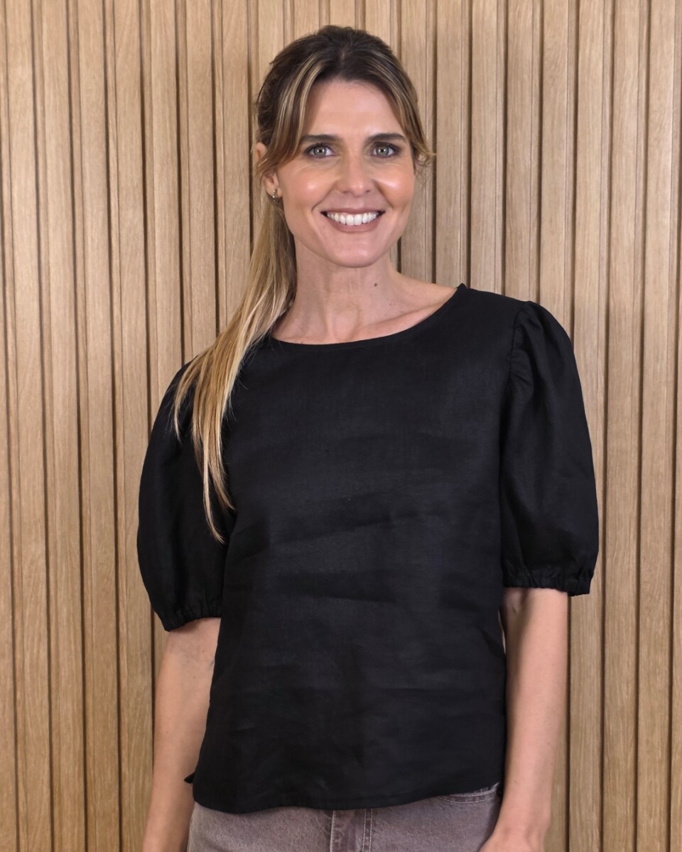 Blusa Gloria - Puro Lino Negro 