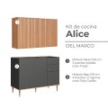 KIT COCINA AEREO 3 PUERTAS Y BAJO MESADA ALICE Kit Cocina Aereo 3 Puertas Y Bajo Mesada Alice