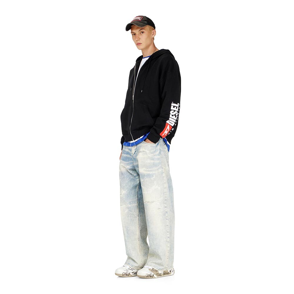 Polera Para Hombre S-Boxt-Zip-Hood-Div Negro