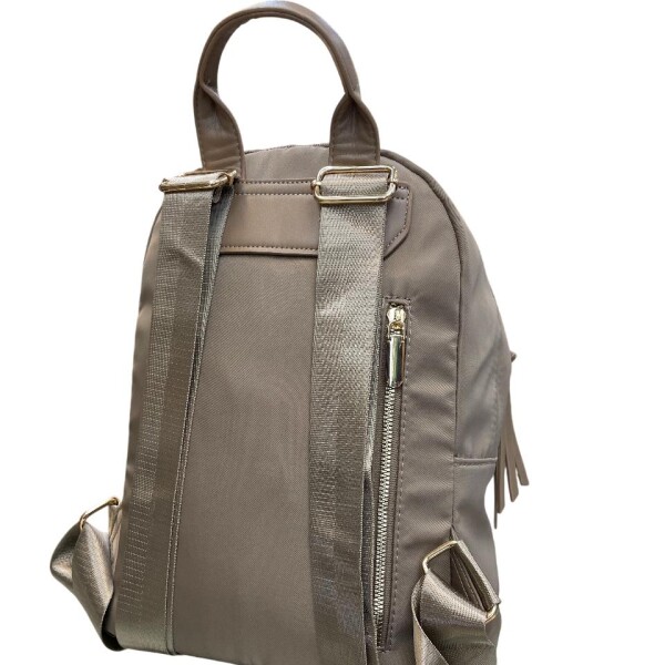 Mochila microfibra con llavero Beige