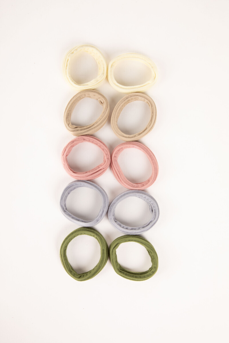 SET DE GOMITAS DE PELO MULTICOLOR VARIOS