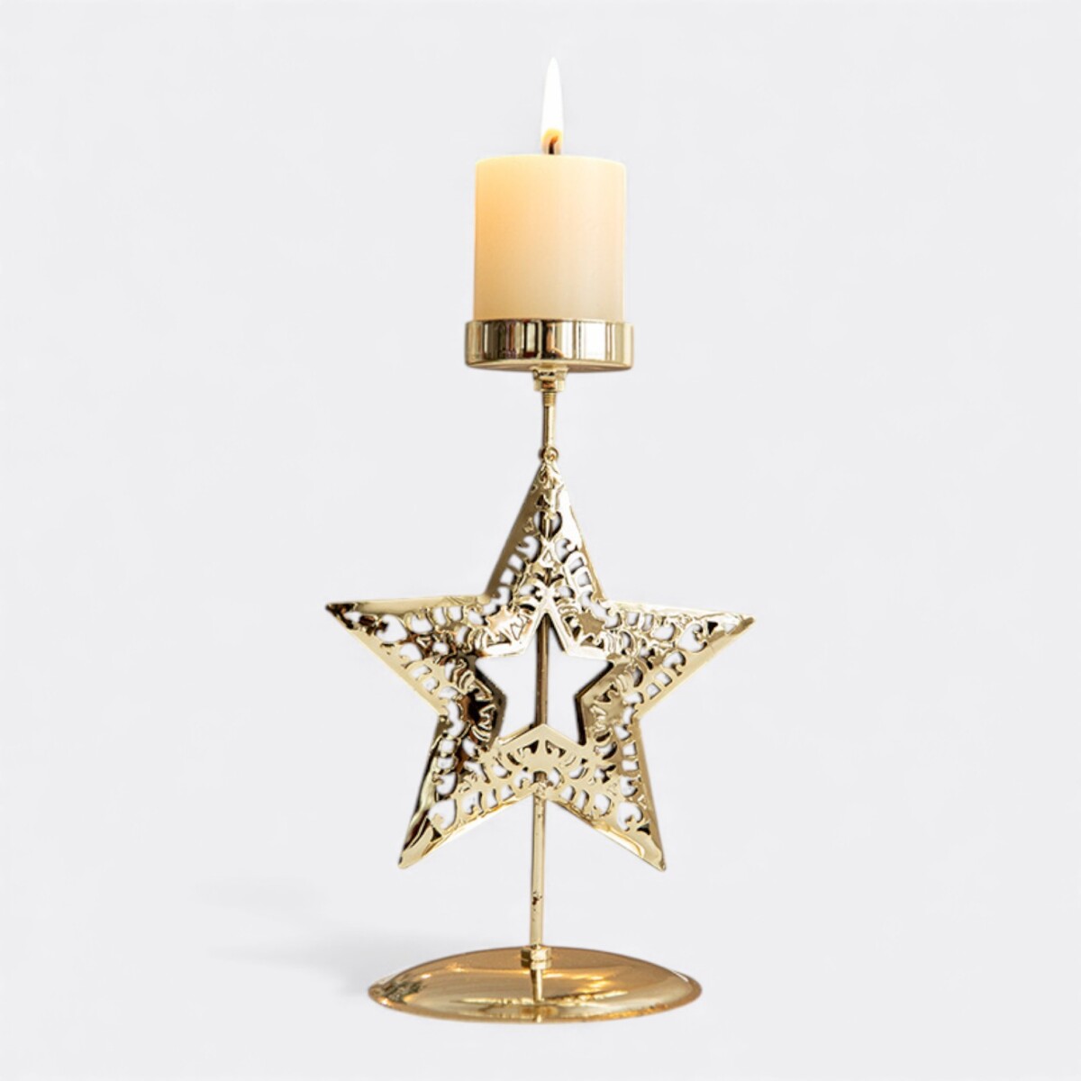 Portavela Candelabro Navideño - Estrella 