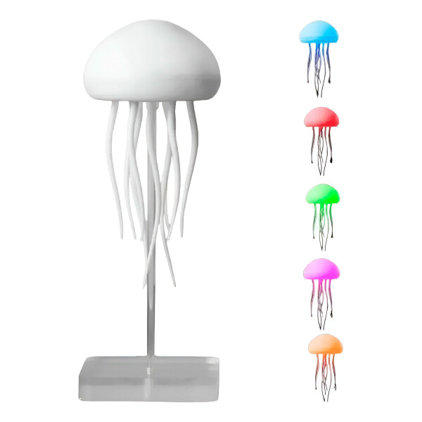 Lampara Medusa Veladora C/ Movimiento Led Colores Recargable Color Blanco
