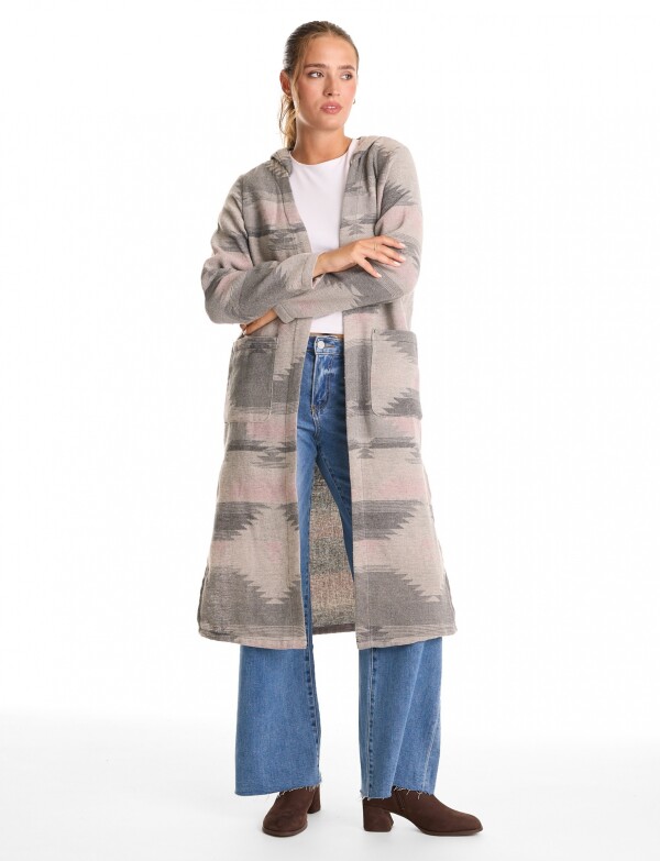 Cardigan Con Capucha GRIS/MULTI