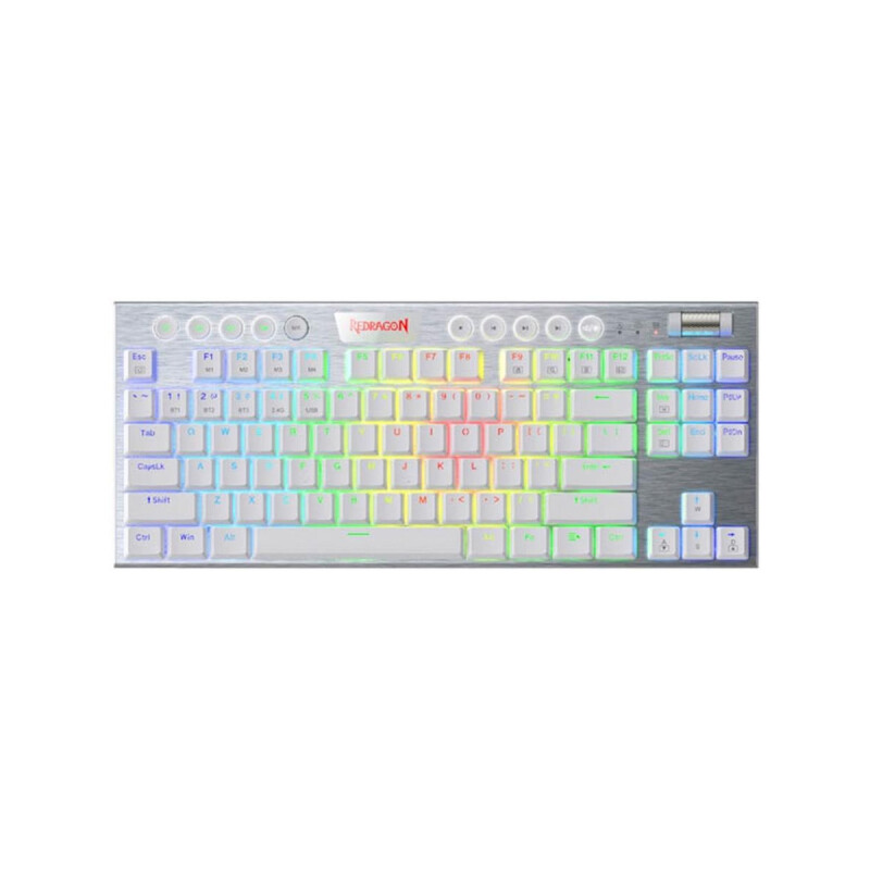 Teclado Gamer Inalambrico Redragon Horus TKL K621 RGB White Teclado Gamer Inalambrico Redragon Horus TKL K621 RGB White