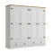 Ropero 4 puertas - Madera maciza - Linea mexicana Blanco