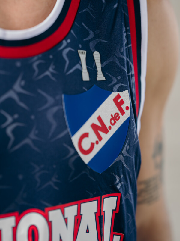 CAMISETA BASKET COPA BCLA 2025 Nacional Hombre Skuba, Azul Marino, Blanco