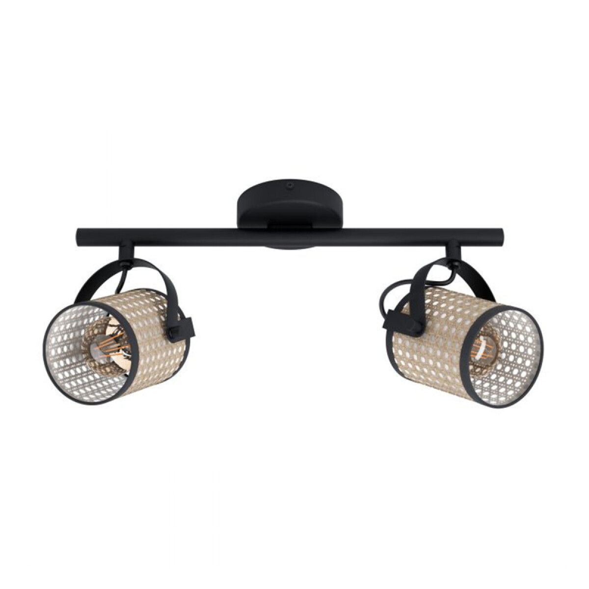 Spot de 2 luces E27 pantallas símil ratán RUSCOMB - EG3366 