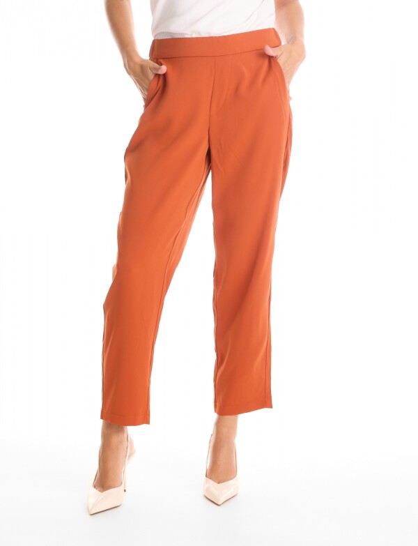 Pantalon Relaxed Fit & Cintura Elástica Posterior ANARANJADO