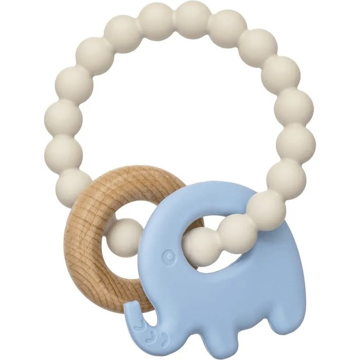 Mordillo de Bambu silicona Elefante - celeste 