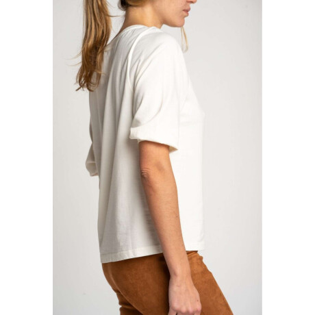 Remera Algodón Manga Globo Off White