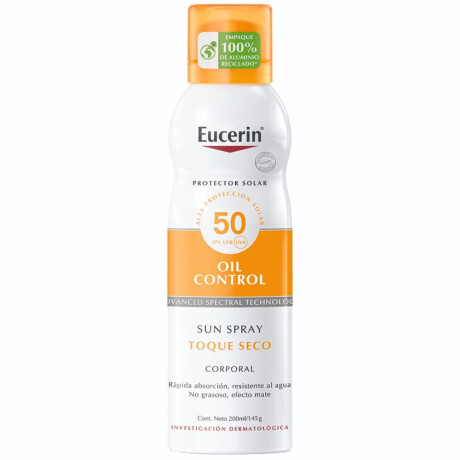 Protector Solar Eucerin Oil Control Toque Seco en Spray FPS50 200ml Protector Solar Eucerin Oil Control Toque Seco en Spray FPS50 200ml