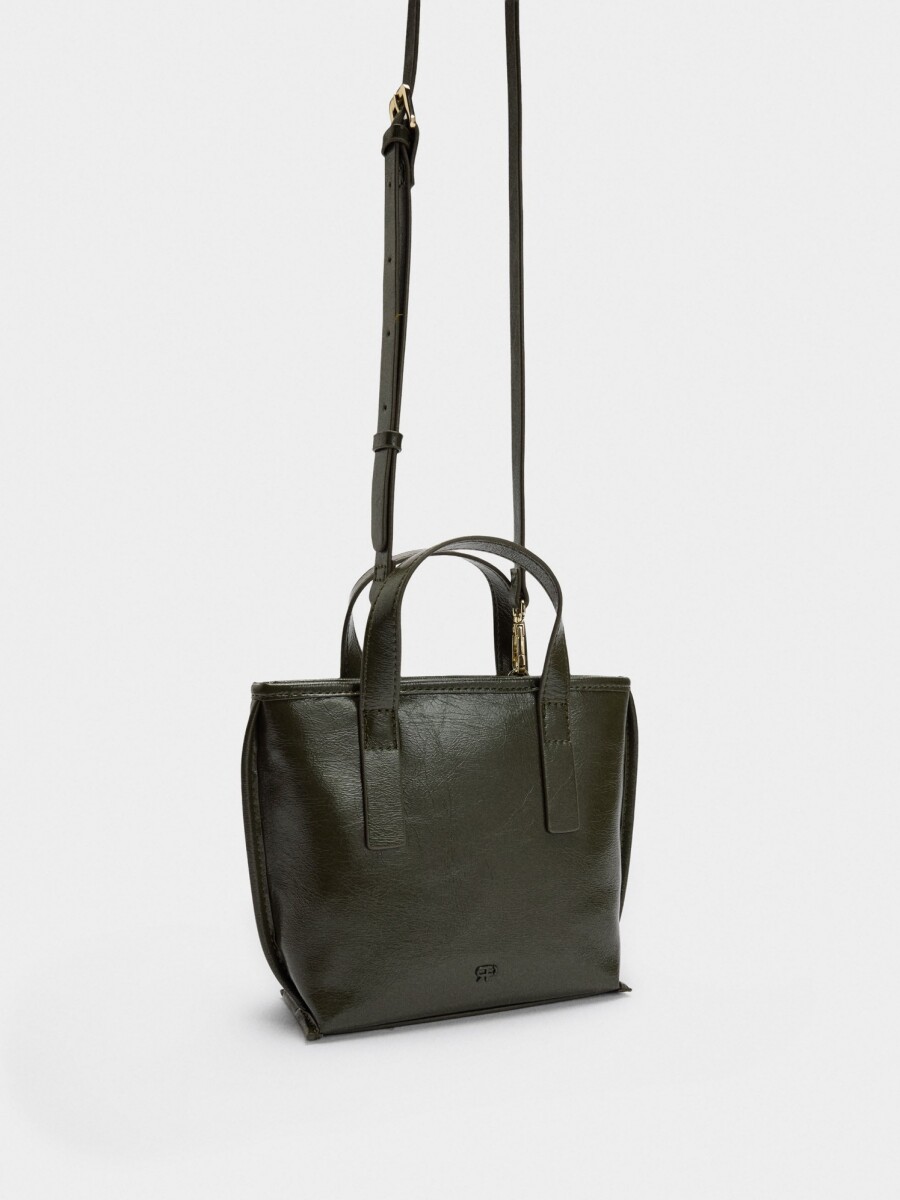 Bolso Tote Con Bandolera caqui