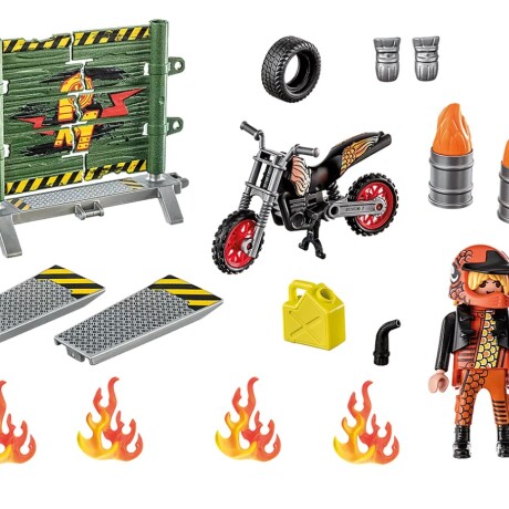 Set Playmobil Moto con Pared de Fuego Starter Pack 001