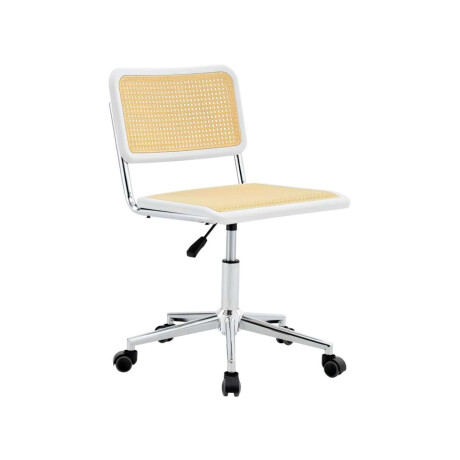 Silla de Escritorio Simil Rattan Blanco