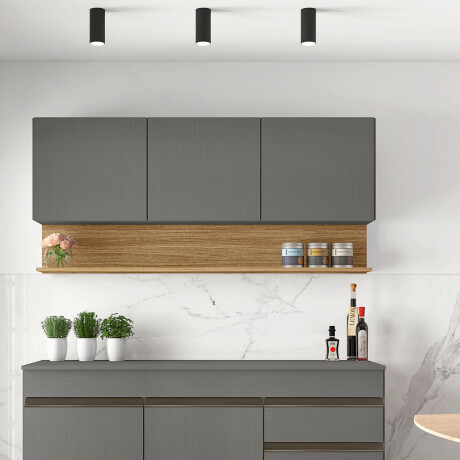 Modulo Aereo Para Cocina Tres Puertas De 150 cms. Gris Feijo FREIJO Y GRIS