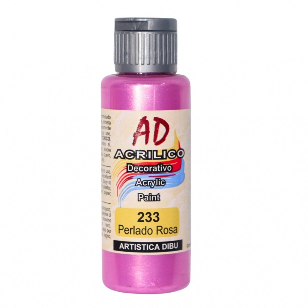 PINTURA ACRILICA ARTISTICA DIBU 60 ML. DIFERENTES COLORES COLOR PERLADO ROSADO 233