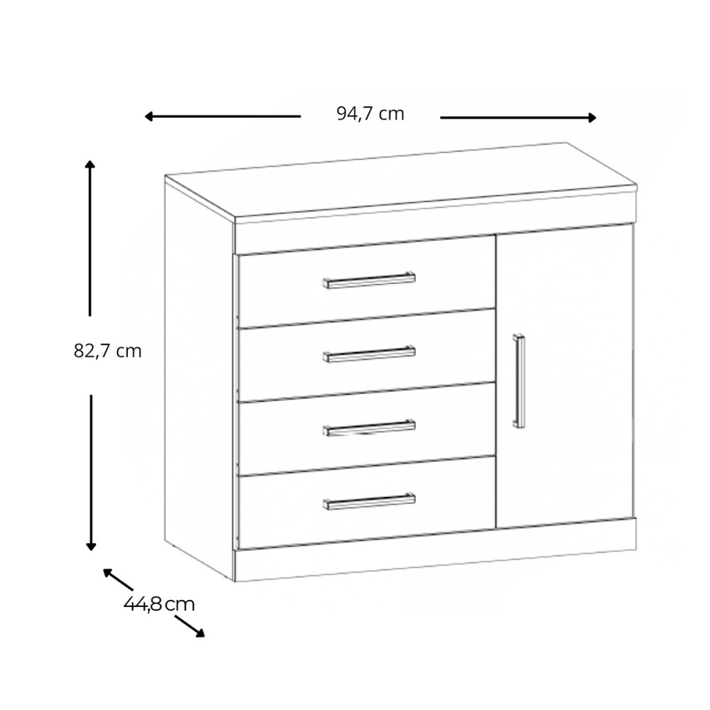 COMODA MODELO ROMENIA LAMINA COLOR MEL/GRAFITE INTENSO Comoda Modelo Romenia Lamina Color Mel/grafite Intenso