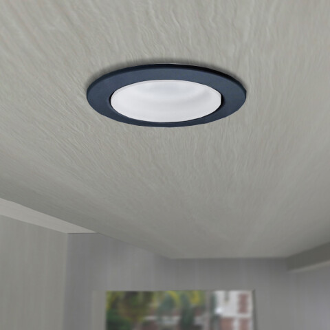 Luminaria de embutir LED techo negra IP67 Ø90mm FL0970X