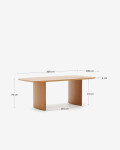 Mesa Litto de chapa de roble de roble 200 x 100 cm