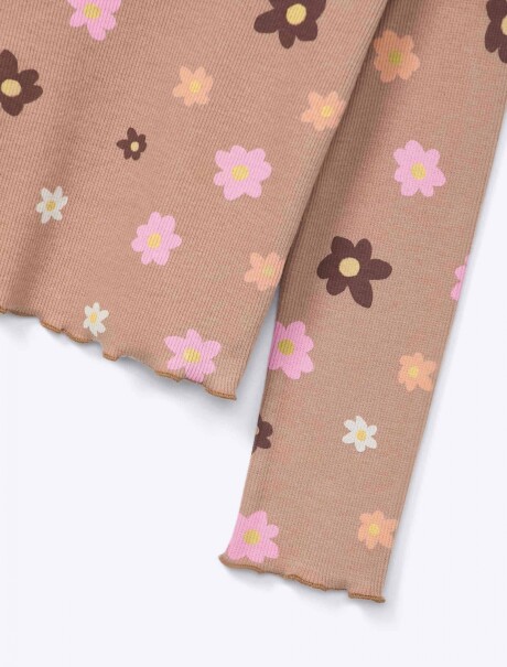 BLUSA INFANTIL ESTAMPADA BEIGE