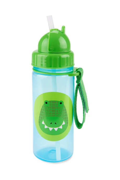 Botella con sorbito, diseño cocodrilo Botella con sorbito, diseño cocodrilo