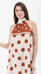 VESTIDO LUNI ESTAMPADO TERRACOTA-BLANCO