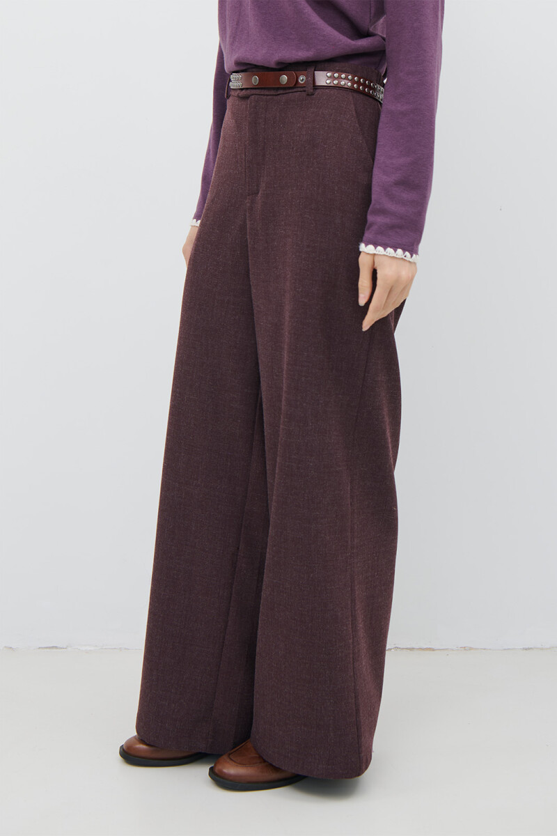 PANTALON MELANGE BURDEOS