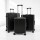 Set de Valijas Rígidas x3 con Ruedas 360° – Equipaje de Viaje Negra