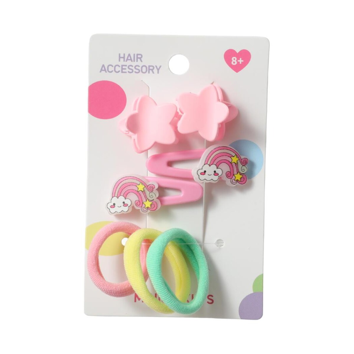 Accesorios de cabello 7pcs - rosa 