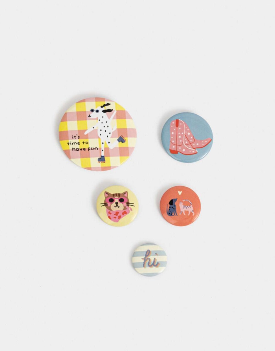 Set De Pins Countryside - Combinacion Multicolor 