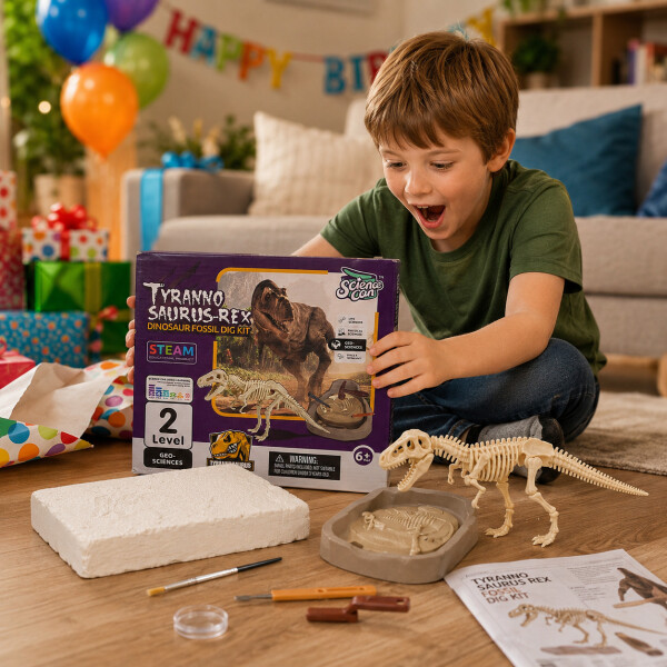 Kit Excavación Fósil Tiranosaurio Rex T-Rex Didáctico Verde 1