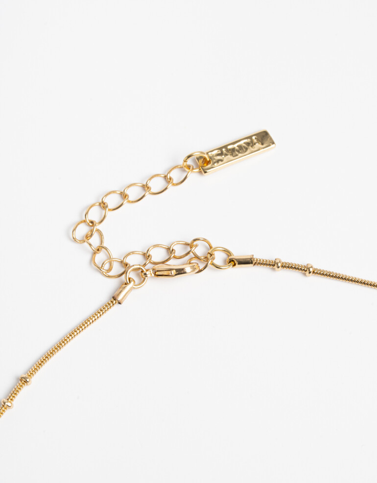 Collares Cortos Metal Cadena Corta Bañada En Oro - Dorado