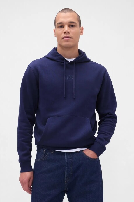 Buzo Canguro Mini Logo Gap Hombre New Navy