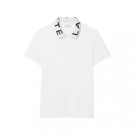 LACOSTE POLO PIQUE JACQUARD MC WHITE