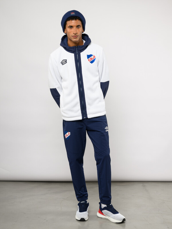 Campera De Polar Explor Nacional Hombre Blanco, Azul Marino