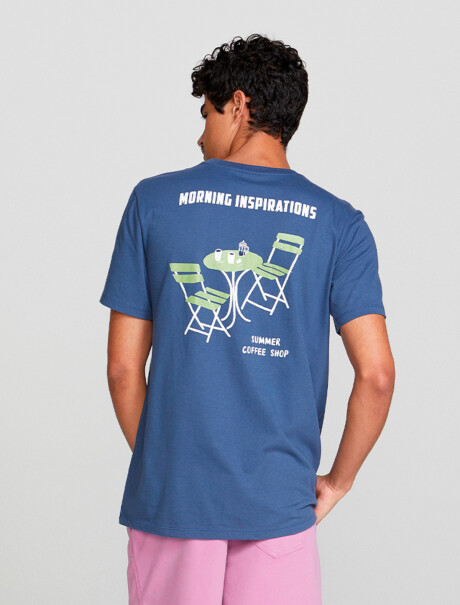 CAMISETA MASCULINA MANGA CORTA AZUL