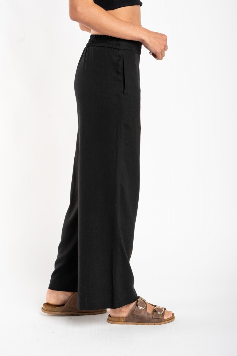 Pantalón Con Lino Negro