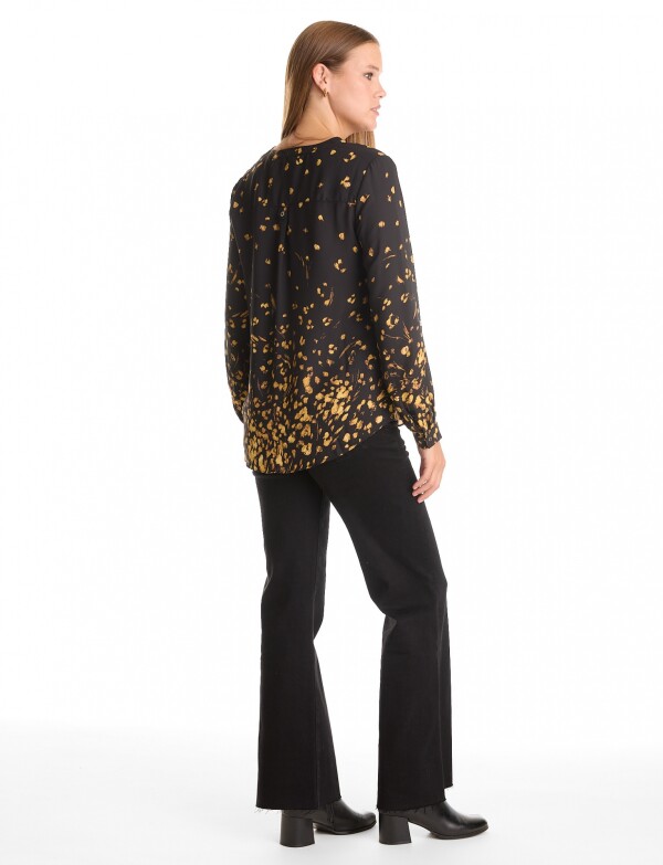Blusa Gasa Print NEGRO/MULTI