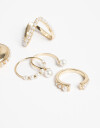 Sets Anillos Perlas Set De Anillos Con Perlas - Dorado