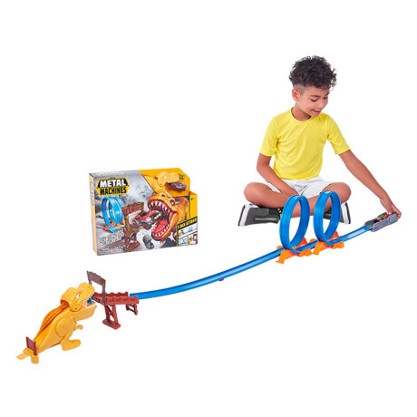 Pista Lanzador Hot Attack C/ Vehículo Metal Machines Dino