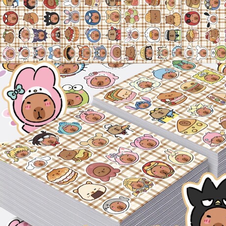 Stickers Capibaras Disfrazados 6 Planchas Stickers Capibaras Disfrazados 6 Planchas