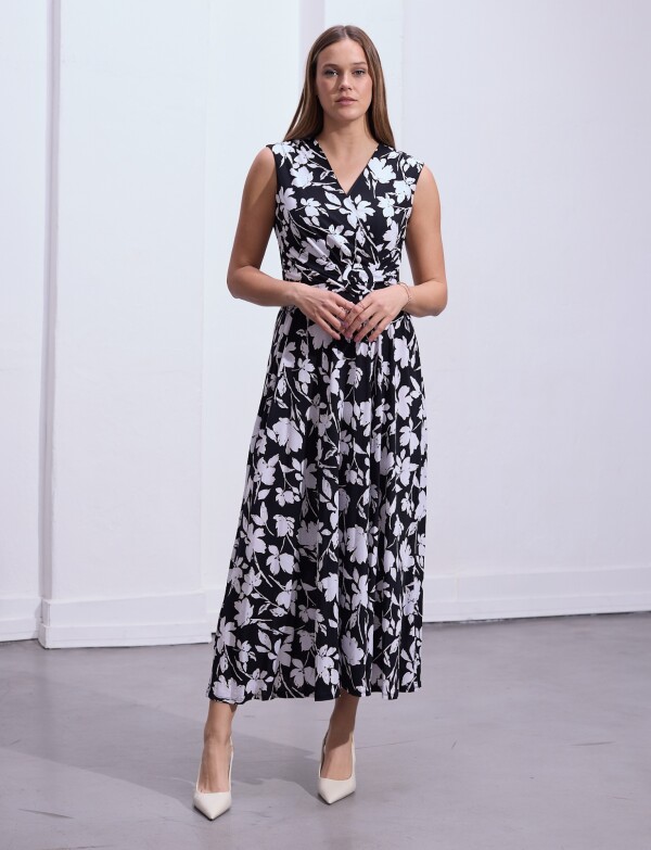 Vestido Maxi Hebilla Cruzado NEGRO/CRUDO