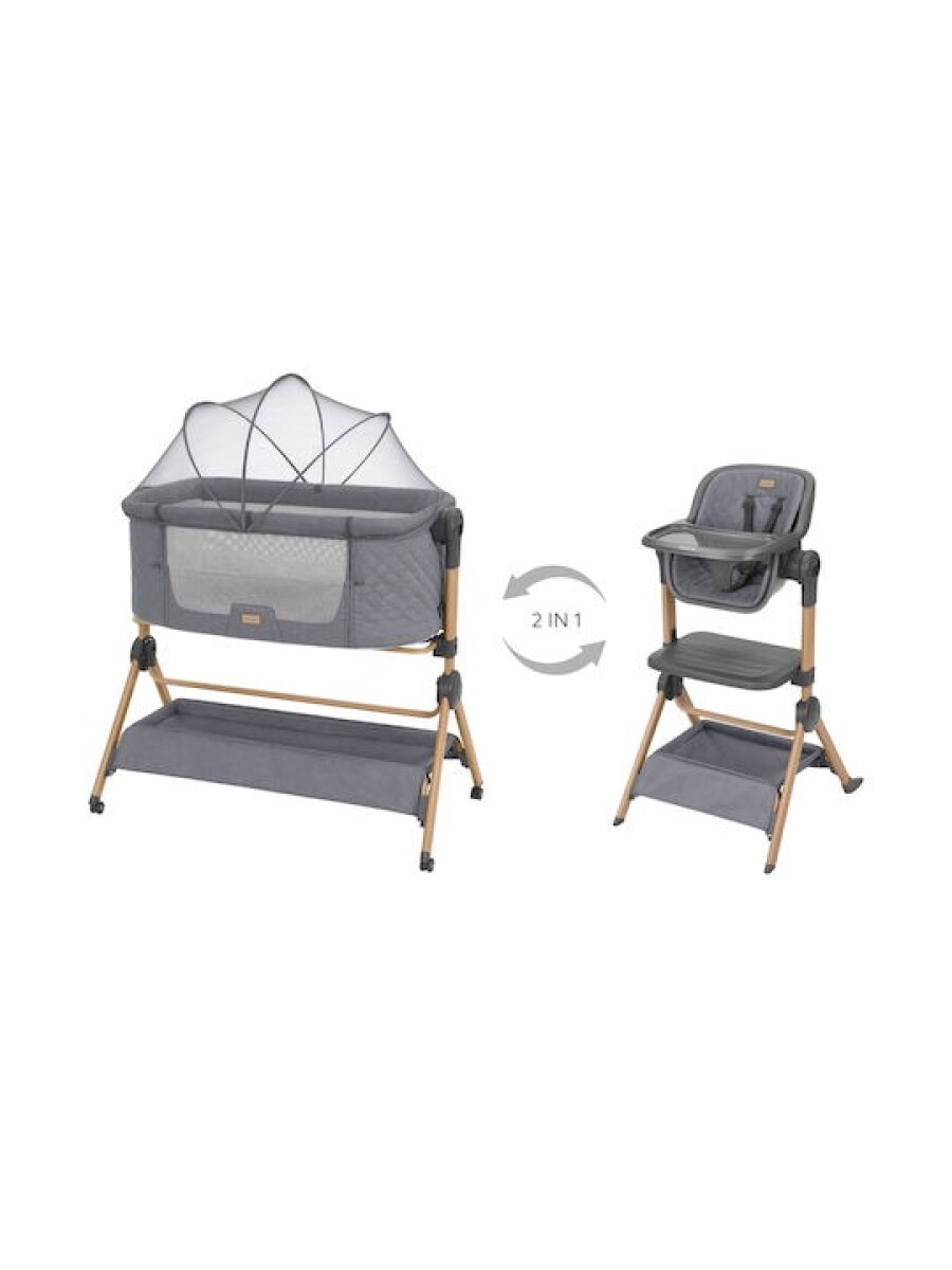 Colecho y silla de comer 2 en 1 SLEAT KIKKABOO - gris 