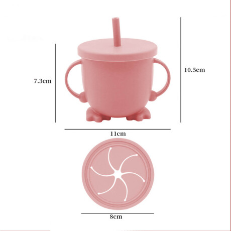 Set X10p Plato Comer Bebe Silicona+ Cubierto Vaso Rosa