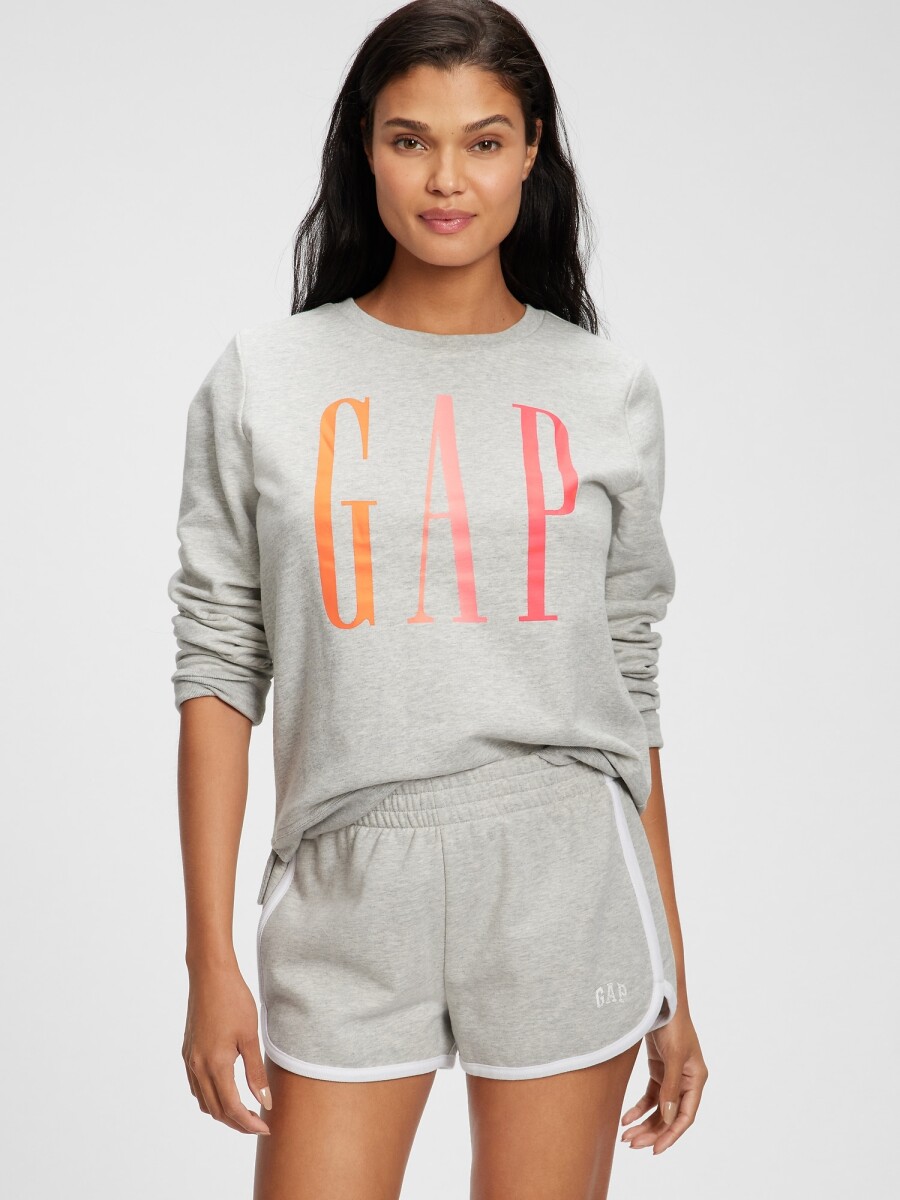 Buzo Logo Gap Mujer - Grey Neon Fill 